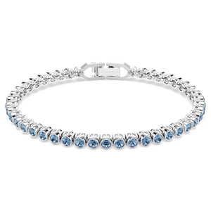 Bracciale Tennis Imber Emily Taglio Round, Blu, Placcato rodio