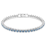 Bracciale Tennis Imber Emily Taglio Round, Blu, Placcato rodio