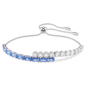 Bracciale Tennis Matrix Taglio misto, Blu, Placcato rodio