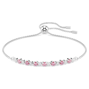 Braccialetto Matrix Taglio Round, Rosa, Placcato rodio