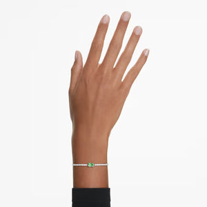Braccialetto Matrix Tennis Taglio misto, Verde, Placcato rodio