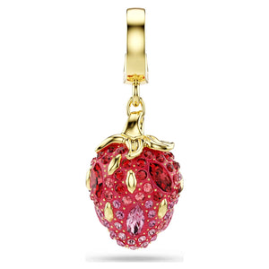 Charm Idyllia Taglio misto, Fragola, Rosso, Placcato color oro