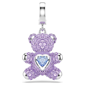 Charm Idyllia Taglio misto, Orsetto, Viola, Placcato rodio