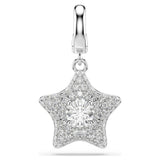 Charm Sublima Taglio Round, Stella, Bianco, Placcato rodio