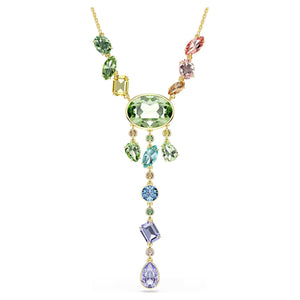 Collana a Y Gema Taglio misto, Multicolore, Finitura oro 18K