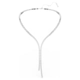 Collana a Y Matrix Taglio Round, Bianco, Placcato rodio