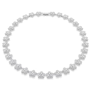 Collana Ariana Grande x Swarovski Taglio Round, Fiore, Bianca, Placcato rodio