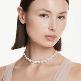 Collana Ariana Grande x Swarovski Taglio Round, Fiore, Bianca, Placcato rodio