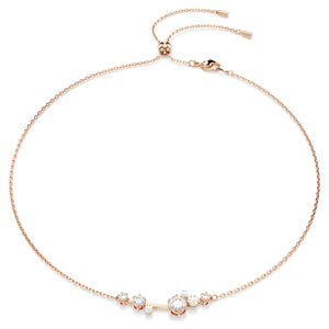 Collana Constella Crystal Pearl, tagli Round, Bianca, Placcato color oro rosa