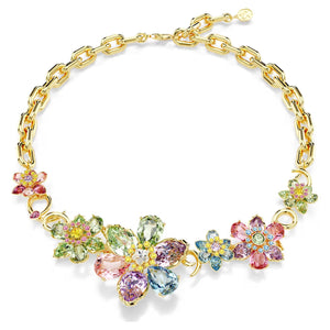 Collana Idyllia Taglio misto, Fiore, Multicolore, Placcato color oro