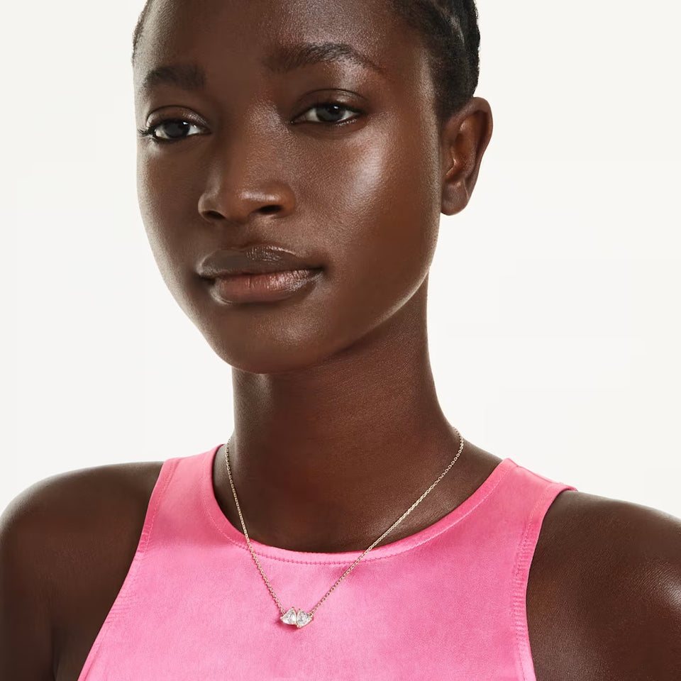 Collana Mesmera Cuore, Bianca, Placcato color oro