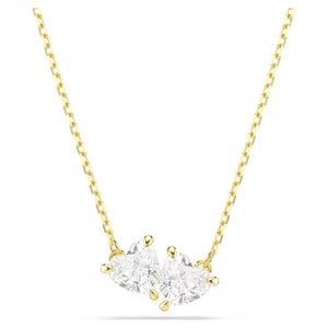 Collana Mesmera Cuore, Bianca, Placcato color oro