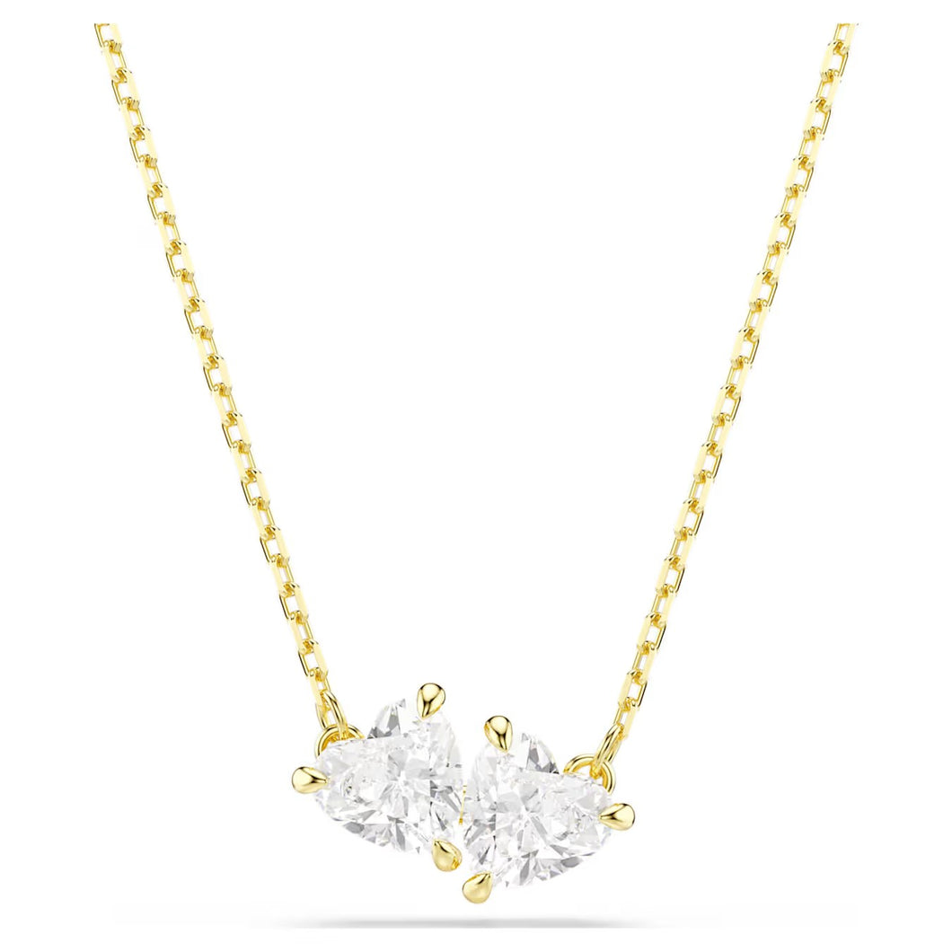 Collana Mesmera Cuore, Bianca, Placcato color oro