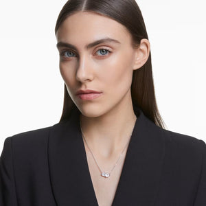 Collana Mesmera Cuore, Bianca, Placcato rodio