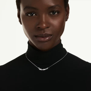 Collana Mesmera Taglio Marquise, Bianca, Placcato rodio