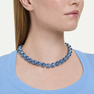 Collana Millenia Taglio Cushion, Blu, Placcato rodio