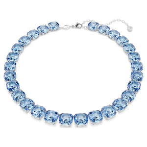 Collana Millenia Taglio Cushion, Blu, Placcato rodio
