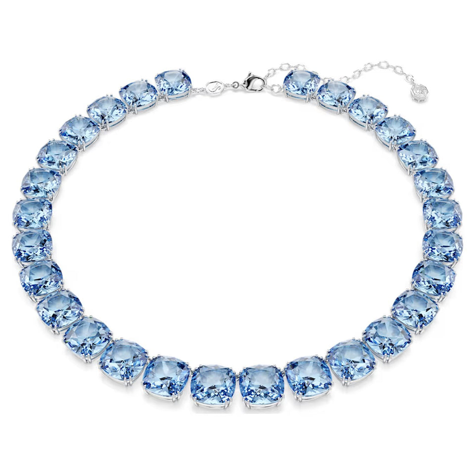 Collana Millenia Taglio Cushion, Blu, Placcato rodio