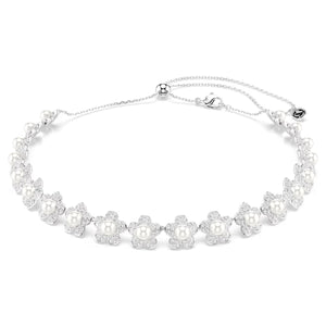 Girocollo Ariana Grande x Swarovski Crystal Pearl, Taglio Round, Bianco, Placcato rodio