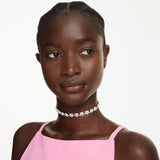 Girocollo Ariana Grande x Swarovski Crystal Pearl, Taglio Round, Bianco, Placcato rodio