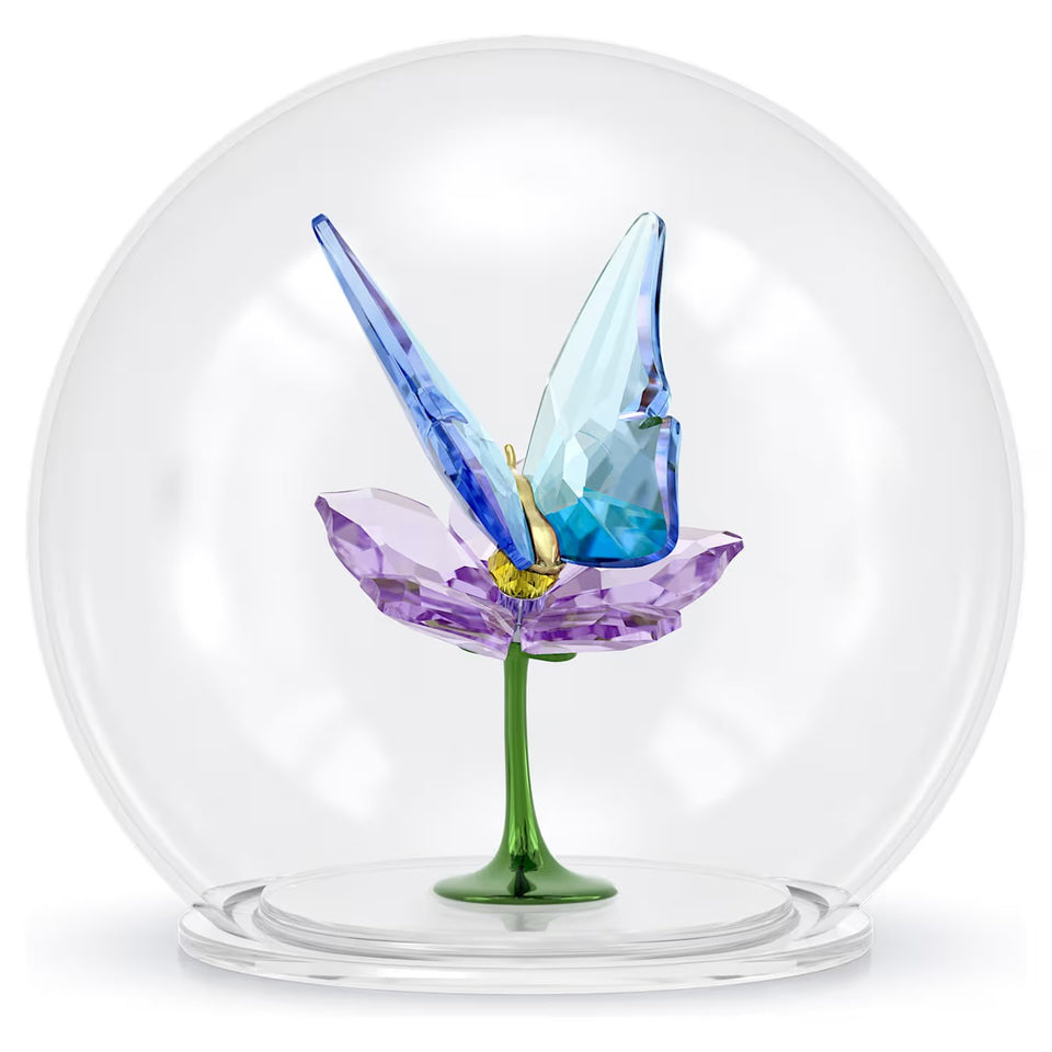 Idyllia Sfera in Vetro con Farfalla e Fiore