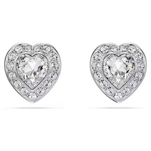 Orecchini a lobo Ariana Grande x Swarovski Taglio misto, Cuore, Bianchi, Placcato rodio