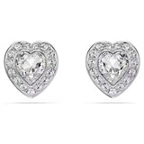 Orecchini a lobo Ariana Grande x Swarovski Taglio misto, Cuore, Bianchi, Placcato rodio