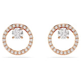 Orecchini a lobo Constella Taglio Round, Bianchi, Placcato color oro rosa