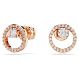 Orecchini a lobo Constella Taglio Round, Bianchi, Placcato color oro rosa