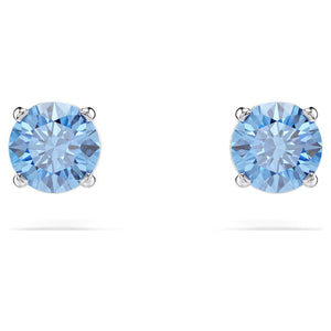 Orecchini a lobo Stilla Attract Taglio Round, Blu, Placcato rodio