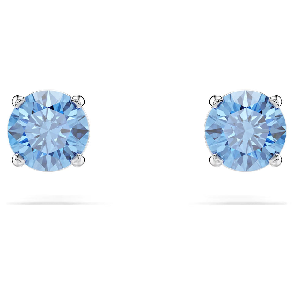 Orecchini a lobo Stilla Attract Taglio Round, Blu, Placcato rodio