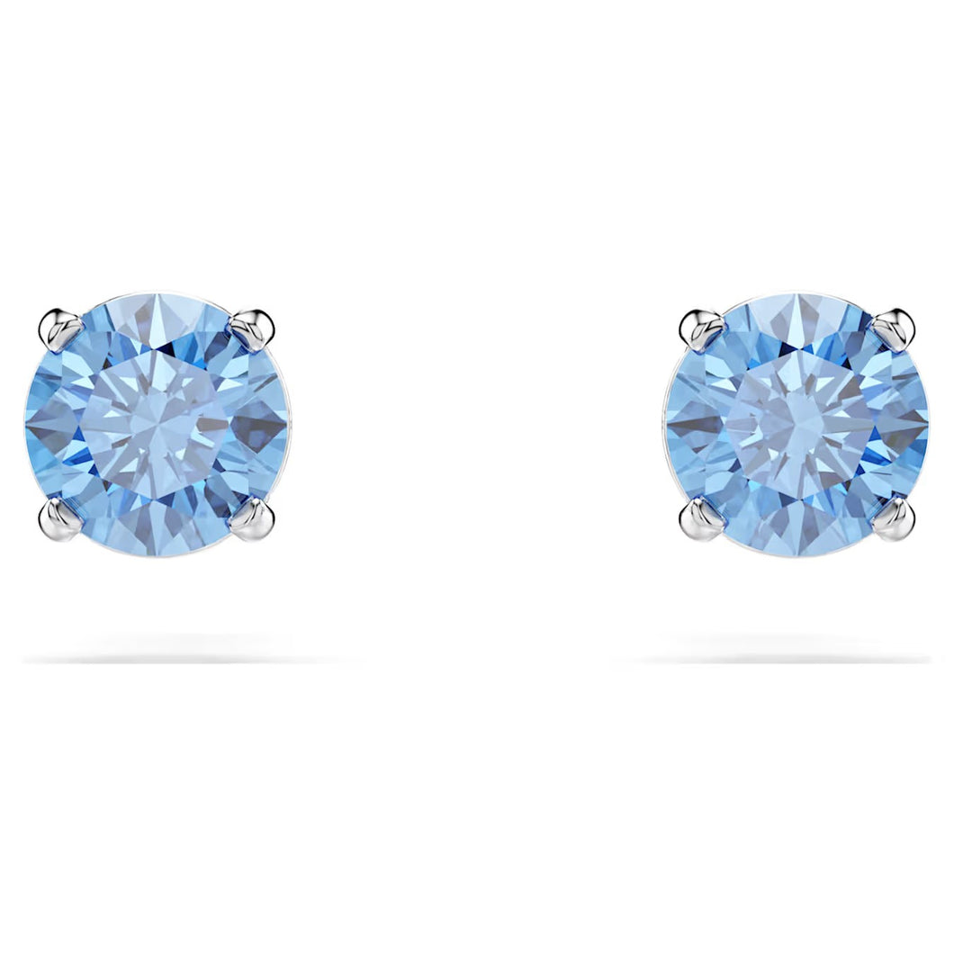 Orecchini a lobo Stilla Attract Taglio Round, Blu, Placcato rodio