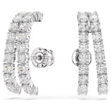 Orecchini ear cuff Matrix Taglio Round, Bianchi, Placcato rodio