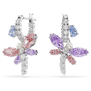 Orecchini pendenti Ariana Grande x Swarovski Taglio misto, Libellula, Multicolore, Placcato rodio