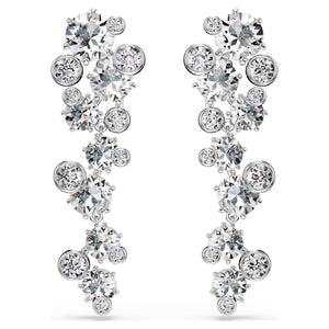 Orecchini pendenti Constella Taglio misto, Bianchi, Placcato rodio