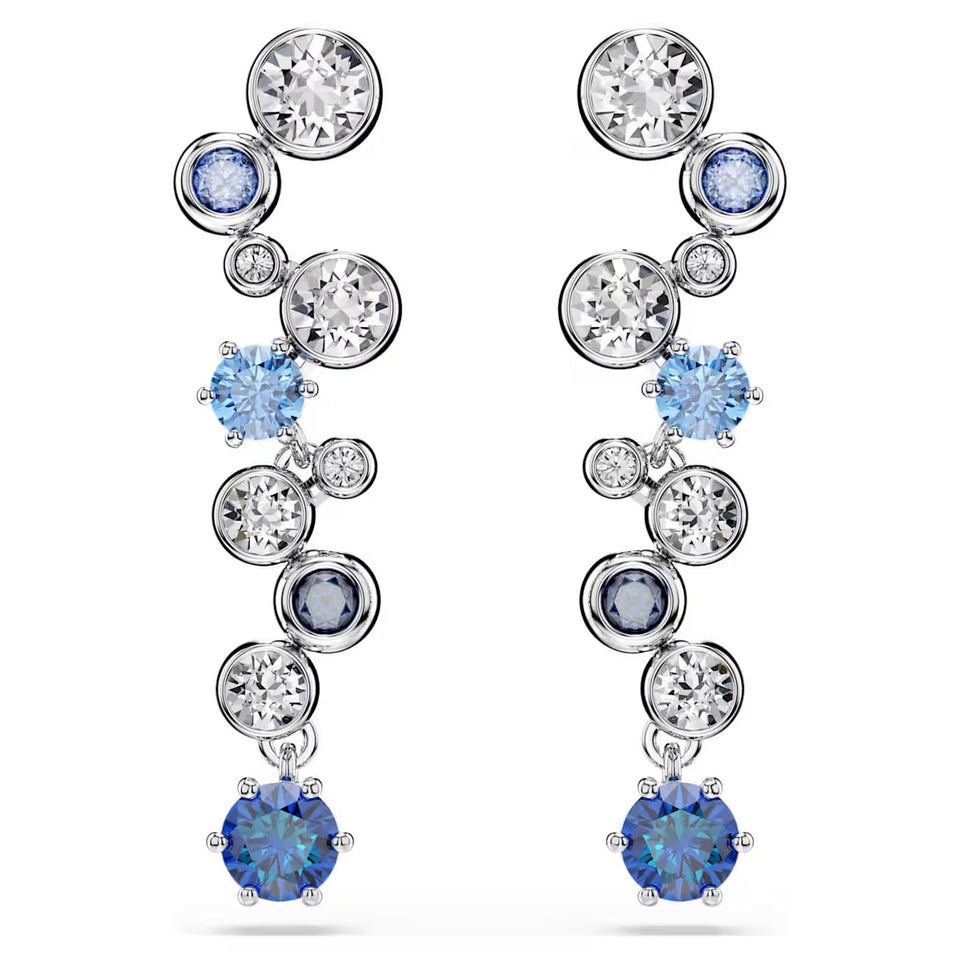 Orecchini pendenti Constella Taglio misto, Blu, Placcato rodio