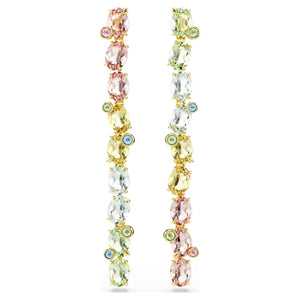 Orecchini pendenti Gema Design asimmetrico, Taglio misto, Lunghi, Multicolore, Placcato color oro