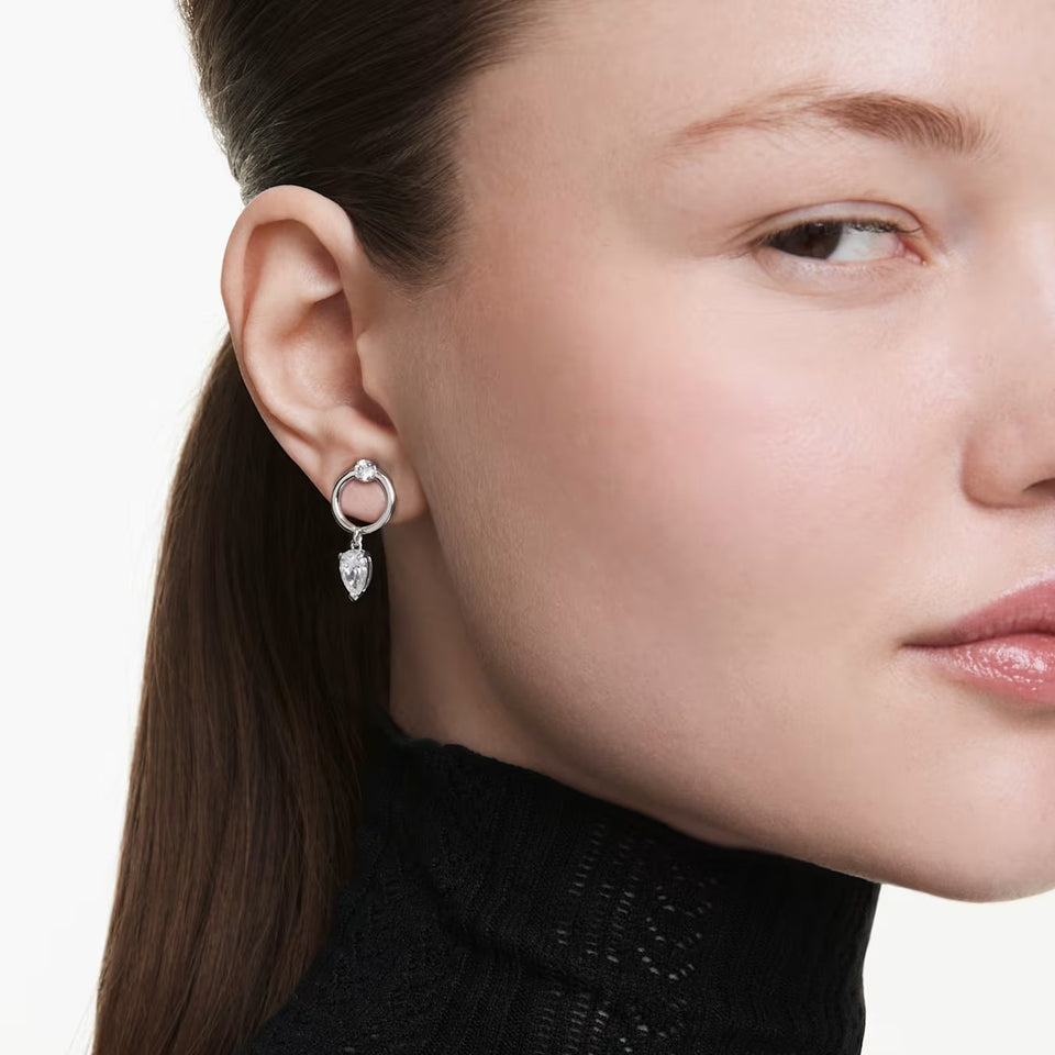 Orecchini pendenti Mesmera Taglio misto, Bianchi, Placcato rodio