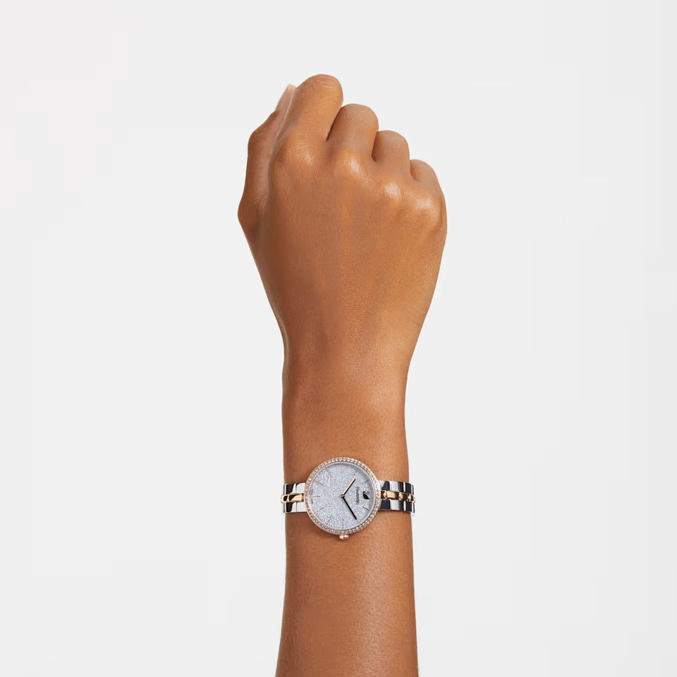 Orologio Cosmopolitan Fabbricato in Svizzera, Bracciale di metallo, Bianco, Mix di finiture