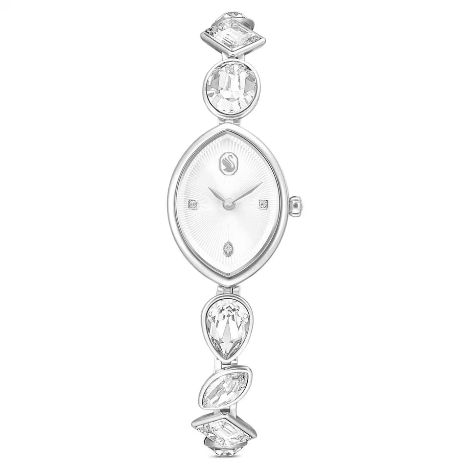 Orologio Gema Bracciale in cristallo, Tono argentato, Acciaio inossidabile