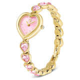 Orologio Idyllia Heart Bracciale in cristallo, Rosa, Finitura in tono dorato