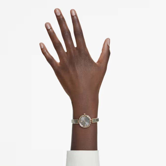 Orologio Matrix Bangle Fabbricato in Svizzera, Bracciale in cristallo, Grigio, Finitura in tono oro rosa