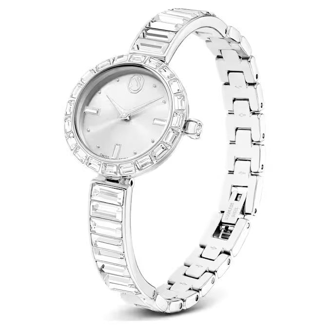 Orologio Matrix Bangle Fabbricato in Svizzera, Bracciale in cristallo, Tono argentato, Acciaio inossidabile