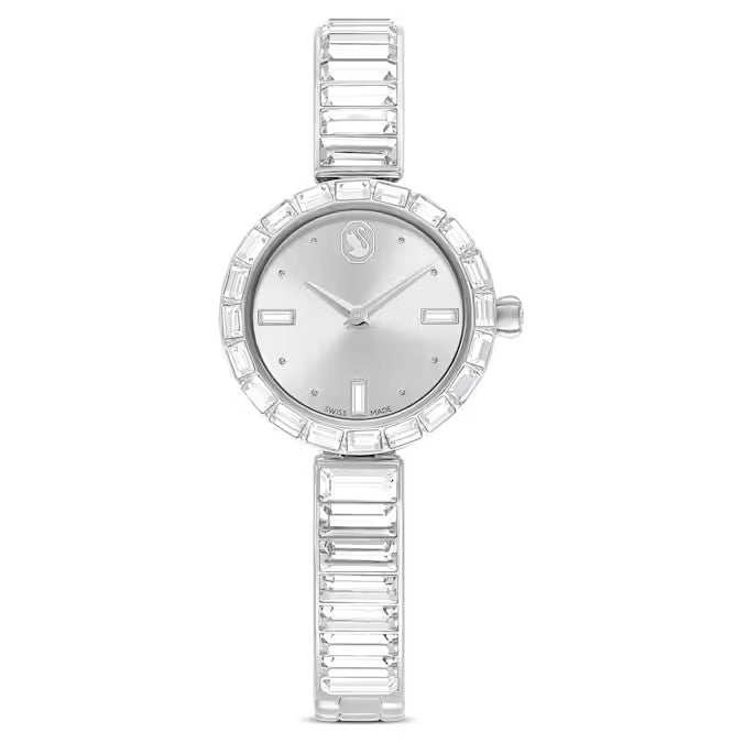 Orologio Matrix Bangle Fabbricato in Svizzera, Bracciale in cristallo, Tono argentato, Acciaio inossidabile
