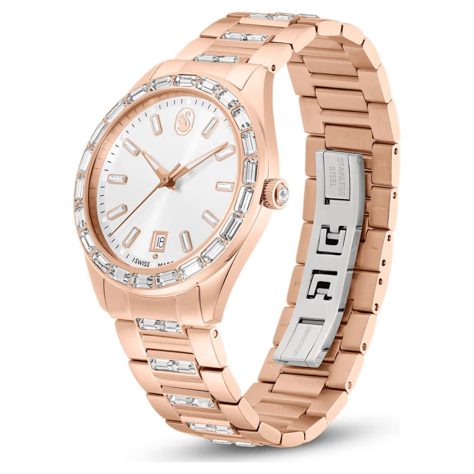 Orologio Matrix date Fabbricato in Svizzera, Bracciale di metallo, Tono oro rosa, Finitura in tono oro rosa