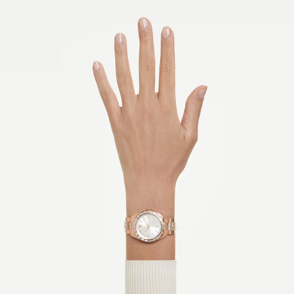 Orologio Matrix date Fabbricato in Svizzera, Bracciale di metallo, Tono oro rosa, Finitura in tono oro rosa