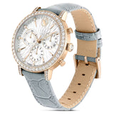 Orologio Matrix Tennis Chrono Fabbricato in Svizzera, Cinturino in pelle, Grigio, Finitura in tonalità champagne dorato
