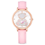 Orologio Teddy Fabbricato in Svizzera, Cinturino in pelle, Rosa, Finitura in tono oro rosa