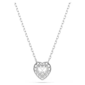 Pendente Ariana Grande x Swarovski Taglio misto, Cuore, Bianco, Placcato rodio