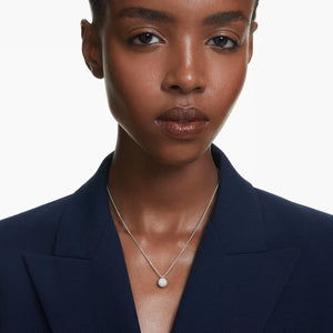 Pendente Dextera Taglio Round, Sfera, Bianco, Placcato rodio